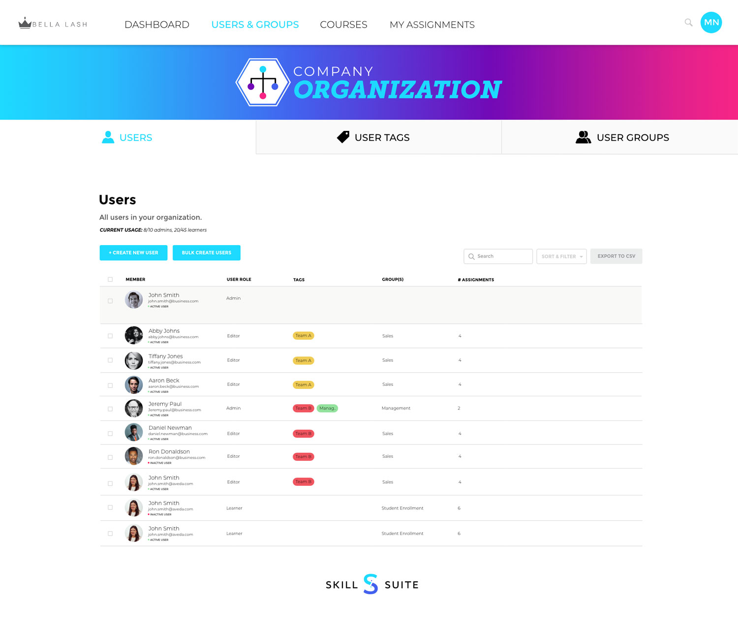 SkillSuite - Organization - Users