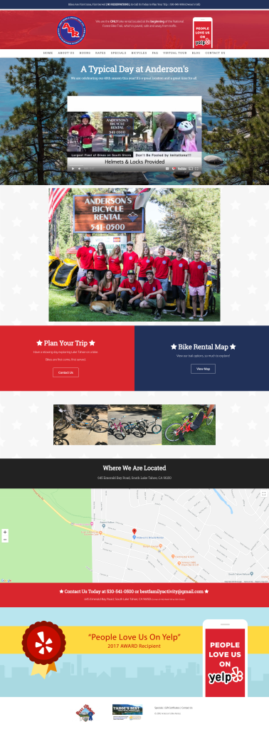 Anderson's Bicycle Rental Website