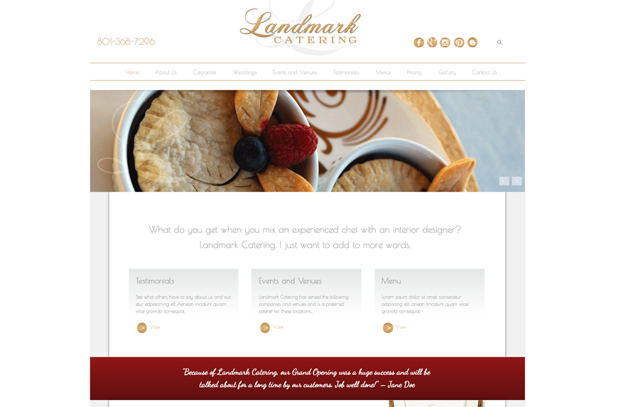 Landmark Catering Website