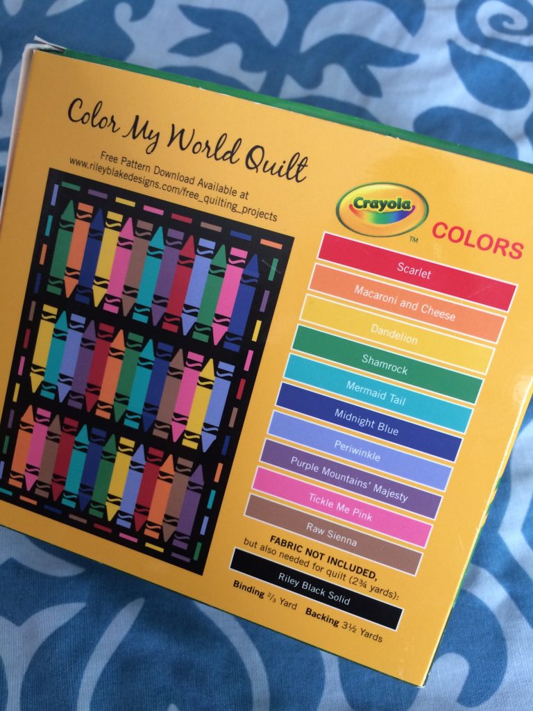 Riley Blake Crayola Fabrics Box - Back