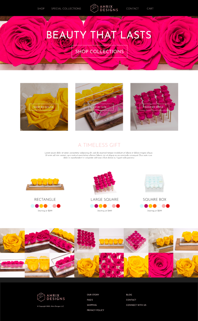 Ahrix Website - Homepage