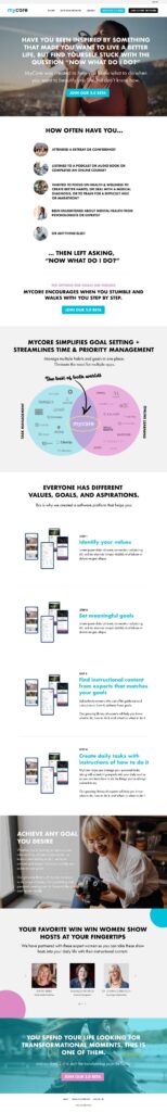 MyCore Website - Homepage