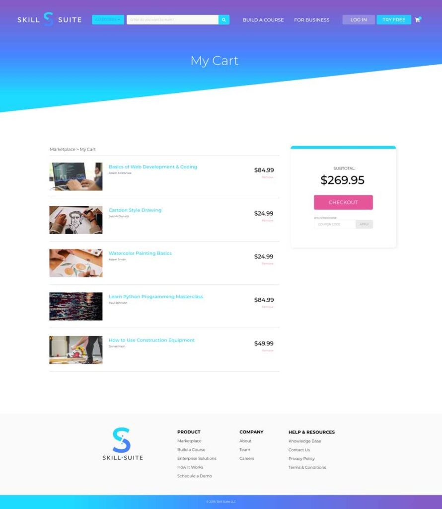 SkillSuite Marketplace - Cart Page