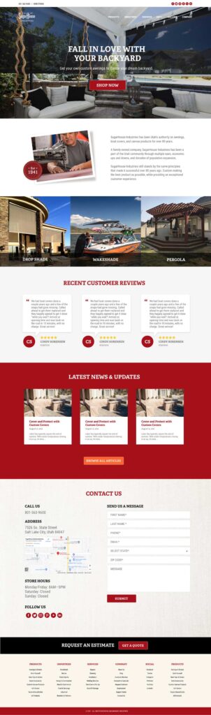 Sugarhouse Industries Website - Homepage